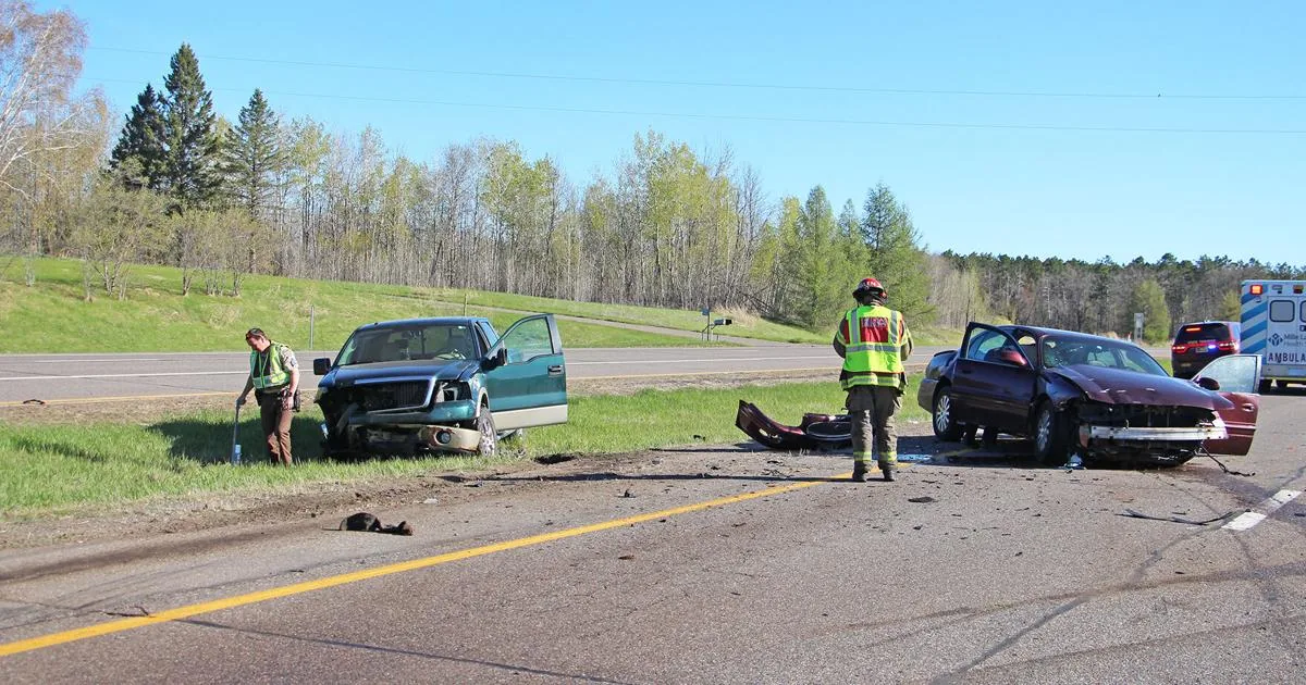 A stretch of highway in Wisconsin marked with traffic signs after a fatal crash