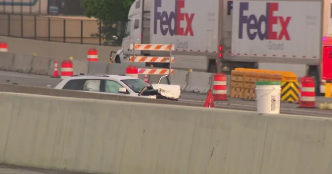 Police investigate a fatal crash scene on a highway in Bloomington, Minnesota